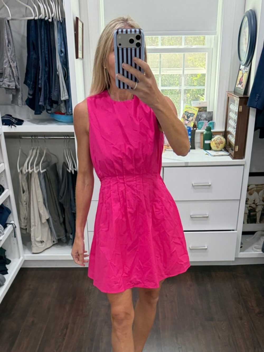 Hyacinth House Sleeveless Bright Pink Fit-and-Flare Dress